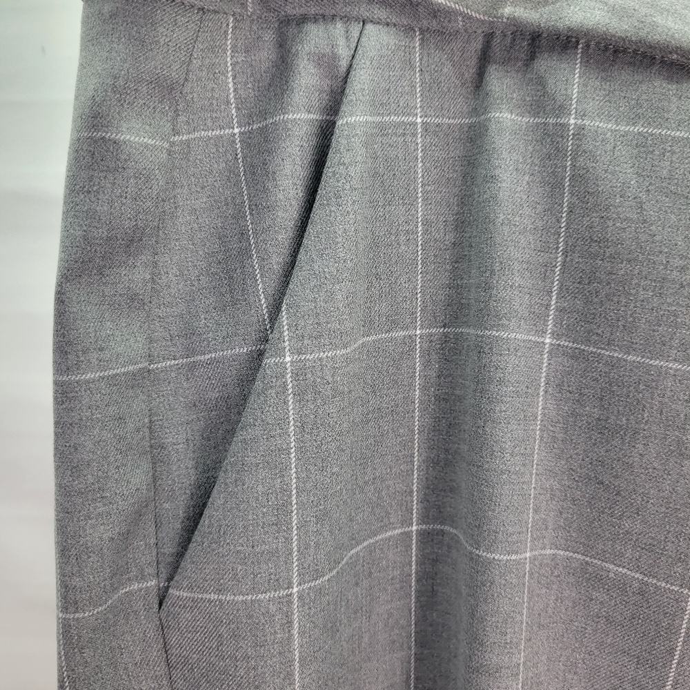 NWT Calvin Klein 2 Piece Gray White Plaid Suit Jacket & Pants w Belt Size 16 - Picture 9 of 16